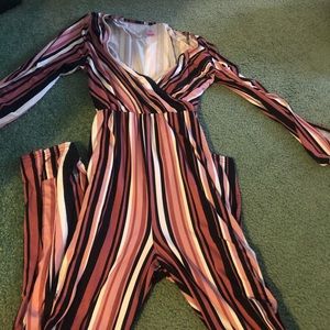 striped pants romper. super stretchy